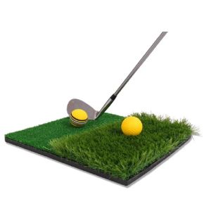 Aids 2color Mini Golf Hitting Mats Green Nylon Turf Practice Mat Golf Game Set Training Aid Equipment For Indoor Outdoor