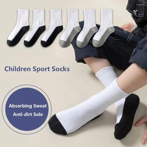 Herrensocken, 1 Paar, grau, schwarze Sohle, Kinder, weiß, Baby-Strumpfwaren, absorbierend, Schweiß, Sport, einfarbig, Stoff, Zubehör, Frühling