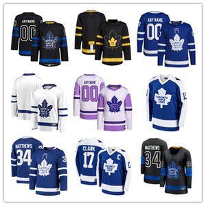 Toronto Maple Custom Leafs Hockey-Trikots 88 William Nylander 44 Morgan Rielly 35 Ilya Samsonov 2 Luke Schenn 91 John Tavares 25 Conor Timmins Joseph Woll Noel Acciari