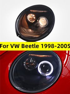 Strålkastare för VW Beetle 1998-2005 strålkastardag som kör Drl Angel Eye LED Moving Turn Signal Head Lamp Assembly