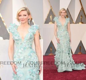 88. Academy Awards 2019 Oscars Cate Blanchett Blumenmuster Promi-Kleider mit V-Ausschnitt Etuikleid Lange formelle Abendkleider für den Abend 7806765