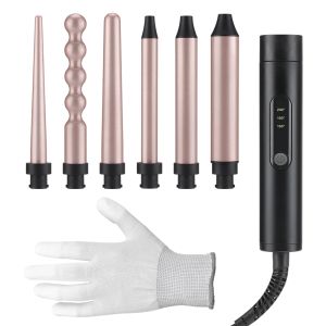 Irons 5 In 1 Hair Curlers Care Styling Curling Wand Hair Iron Curler Set Curler Hair Styles Tool Multifunctional barrel Rotating