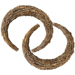 Decorative Flowers 2 Pcs Smilax Glabra Rattan DIY Wreath Garland Vine Floral Ring Making Rings Frames Decor Natural Accessory Material