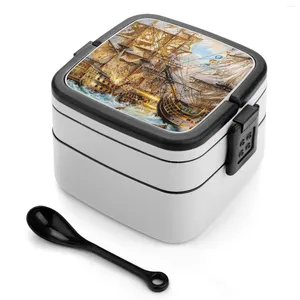 Dinnerware Battle Of Trafalgar Double Layer Bento Box Salad Portable Picnic Naval History