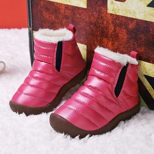 Hbp botas de neve para inverno, sem marca, à prova d'água, sapatos grandes para crianças, bota curta casual de couro, botas de neve para crianças