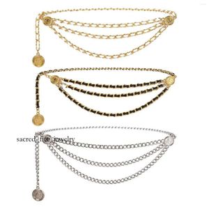 Belts Tassel Waist Chain Belt Multilayer Metal Decorate Trendy Fashion Delicate Retro Body for Women Dresses Bridal Gift Girls 3004 7616