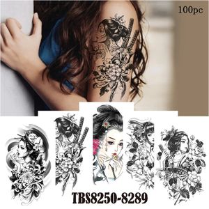 100PcSet Small Whole Arm Wholesale Temporary Tattoo Sticker Waterproof Men Women Butterfly Flower Dream Catcher Art Fake 240311