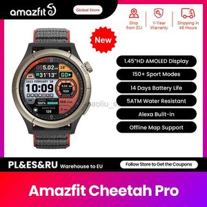 Wristwatches New Amazfit Cheetah Pro Smartwatch Mode Offline Voice Assistant Titanium Alloy Frame 5 ATM Waterproof Smart Watch 240319