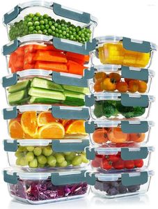 Storage Bottles 12 Packs Glass Meal Prep Containers Set Food With Locking Lids Airtight Lunch