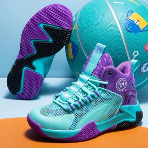 Обувь горячая продажа бренд мальчики девочки баскетбольные ботинки дышащие детские кроссовки баскетбольные тренеры удобная детская корзина спортивная обувь
