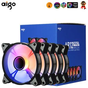 AIGO AR12PRO 컴퓨터 케이스 팬 Ventoinha PC 120mm RGB 4Pin PWM CPU 냉각 3PIN5V 무제한 공간 ARGB 12CM VENTILIDOR 240314