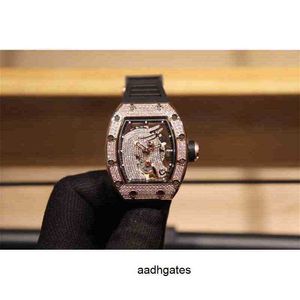 Luxury Mens Mechanics Watches Richa Wristwatch Men's Watch Head Horse Mechanical Movement Swing 28800 Silicon Tape 45mm Thick 12mm 904 Refin