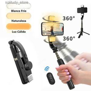 Stabilisatorer Universal Joint Stabilizer Estabilizador Celular Smartphone Selfie Stick Fill Light Handheld Action Kamerar Bluetooth Tripod Q240319