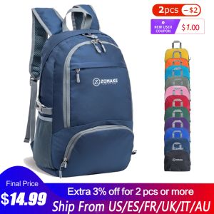 バッグZOMAKE LIGHTWEIGHT FOLDABLEバックパック防水キャンプハイキングデイパック女性男性のための小さな旅行バックパック