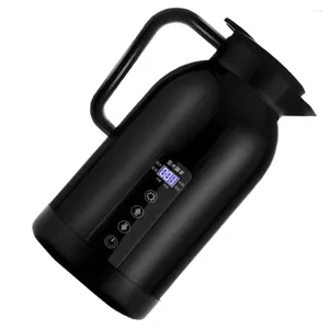 Vattenflaskor Bil Portable Kettle 1300 ml kokande kopp 12V/24V Temperaturkontroll LCD -skärm 304 Rostfritt stål för te kaffemjölk