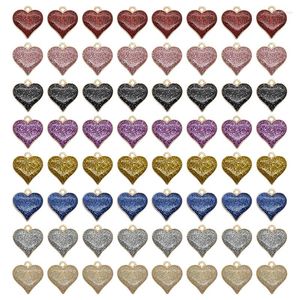 Charms 10st 8 Color Glitter Red Heart Shape Emalj Alloy Metal Valentines Day Pendants For DIY Jewelry Making Craft Supplies