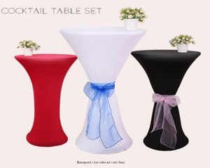 2019 Farbe elastische Tischdecke nach Maß Bar Dekorationen Cocktail Tuch Restaurant Tisch billig Hochzeit Party Dekoration6177559