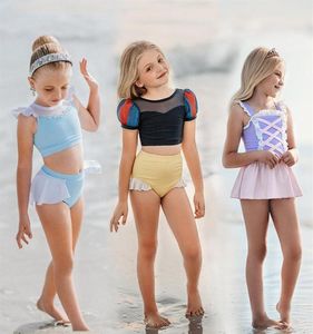 Bebek Çocuk Giyim Twopieces Üçgen Mayo Kız Prenses Plajı Banyo Mayo 11 Styles268N4362036