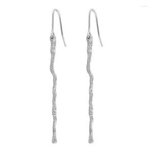 Dangle brincos real 925 prata esterlina irregular linha vara para jóias femininas minimalista mulher gota acessórios