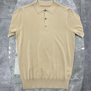 Polo da uomo 2024 SIJITONGDA Camicia da uomo in seta estiva manica corta traspirante sottile ricamo qualità grande formato M-3XL