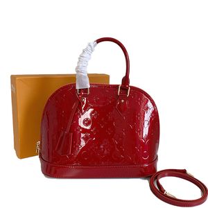 24SS Women Luxury Designer patent leather Classic Flowers Totes Bags Handbag Shouder Crossbody Ladies Handbags With Original Metal pouch Purse 32cm
