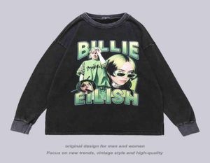 Tkpa Harajuku Billie Head Print Langarmpullover Männer und Frauen Hip Hop Loose Street9119798