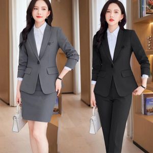女性の2ピースパンツ秋と冬のハイセンススーツ職場労働服ビジネス服の気質スタイルの通勤