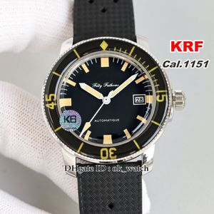 Часы KRF Fifty Fathoms Barakuda 5008B-1130-B52A Cal 1151 Автоматические мужские часы с черным циферблатом 40 3 мм Мужские часы с резиновым ремешком219v