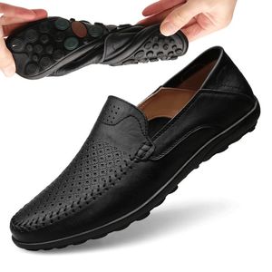 BTMOTTZ Sommer Männer Casual Schuhe Luxus Marke Echtes Leder Herren Loafer Mokassins Italienische Atmungsaktive Slip auf Boot 240312
