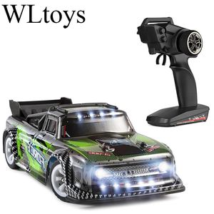 Wltoys k989 atualizado 284131 128 com luzes led 2.4g 4wd 30kmh chassi de metal elétrico de alta velocidade fora de estrada deriva rc carro 240318