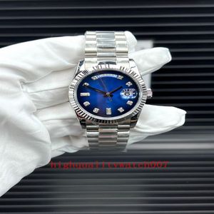 nova versão relógios Unisex Blue Dial Sapphire Glass 36mm 128239 228238 18K pulseira de aço inoxidável de ouro automático de alta qualidade Me210O