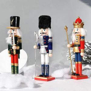 Parti Dekorasyonu Avrupa Noel Nutcracker Asker Süsleme 30 cm Ahşap Model Malzemeler Ev Bar Kitaplık Dekoru