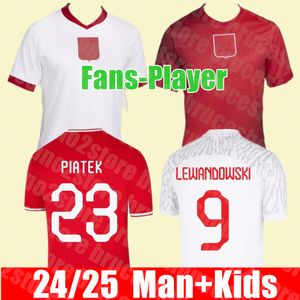 Neue 2024 Home Away Polen Lewandowski Fußballtrikots Polonia KRYCHOWIAK GROSICKI Zielinski Milik Zalewski Szymanski Polnisches Fußballtrikot Herren Kinderset