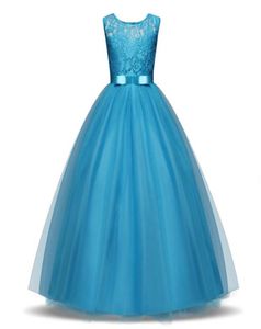 1PCS 2019 Dziewczyny koronkowe sukienka 8 kolorów Dzieci Designer Ubrania Dziewczyny Długość podłogi Elegancka suknia balowa Formalna impreza Prom Princess Dre1521073