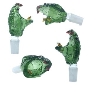 Snake Head Glass Bowls For Bongs With Blue Green 14mm 18mm Male Glass Bowl For Glass Oil Rigs Glass Bongs