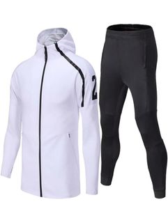 2019 Tuta sportiva Inverno Uomo Calcio Corsa con cappuccio Giacche Tuta manica lunga Uomo Maglia da calcio Tuta da allenamento Tute da calcio3907045