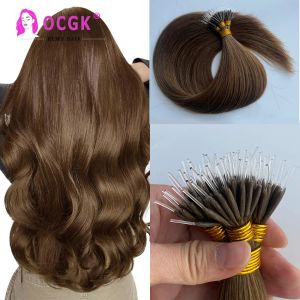 Extensions Highlight Blonde Elast Ring Hair Extensions Straight Naturel Real Human Hair 1226Inch Micro Beads Hair Extension 0.8G/1G/Strand