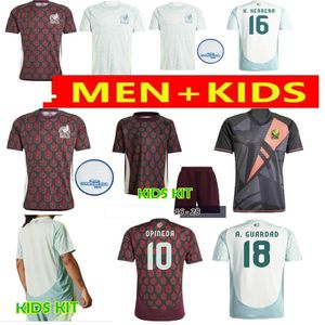 2024 2025 México Soccer Jerseys 24/25 National Team Football Shirt Men and Man Kit Home Away Camisetas Copa América Maillot Mexique Camisetas CHICHARITO