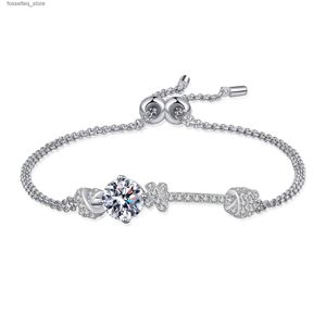 Charm Bracelets AZ802-S Lefei Fashion Fine Luxury Classic 2ct Moissanite Adjustable For Women 925 Sterling Silver Party Wedding Jewelry L240319