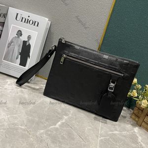 Luxuriöse Clutch-Taschen, Designer-Tasche, Damen-Geldbörse, Herren-Geldbörse, Umschlagtasche, Herren-Designer-Geldbörse, Herren-Geldbörse, Tablet-Tragetasche, Reißverschluss, Tragetasche, Kartentasche, abnehmbarer Griff, Schwarz