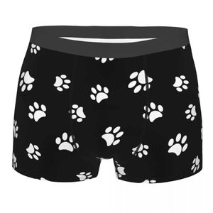 Underpants Funny Boxer Cute White Paw Shorts Panties Briefs Mens Underwear Breathable Underpants for Homme S-XXL 24319