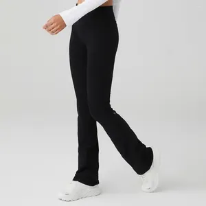 Calça ativa LO Nude Stretch Pilates Yoga High-wLOsted Hip Lift Flared