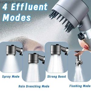 Bathroom Shower Heads 3 Modes Strong Current Shower Head Shower Filter With Massage Brush High Pressure Showerhead Replete For Shower Bathroom Y240319