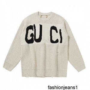 Дизайнерская высокая версия, осенне-зимняя версия GU, фамилия B, семейная буква для мужчин и женщин, свободный вязаный пуловер, свитер 5D5P