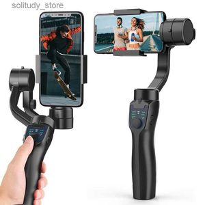 Stabilizatörler F8 Handheld 3-eksenli ortak cep telefonu tutucu Anti Shake Video Kayıt Dengeleyicisi İPhone Akıllı Telefon Q240321 için uygun