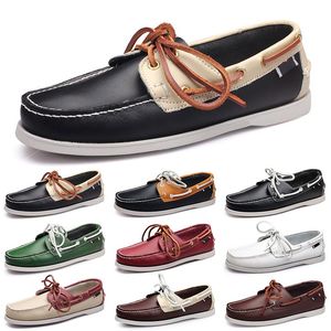 Mens Casual Shoes Black Leisures Silvers Taupe Dlives Brown Grey Red Green Walking Low Soft Multis Leather Men Sneakers Outdoor Trainers Boat Shoes Breathable AA013