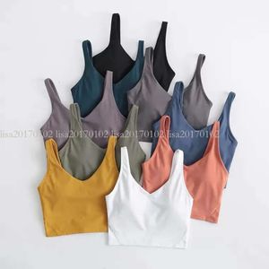 Gym Tank Clothes Women's Underwear Yoga Sports Bra Back Bodybuilding All Match Casual Push Up Align Bra Crop Tops Running Fiess Workout Vest