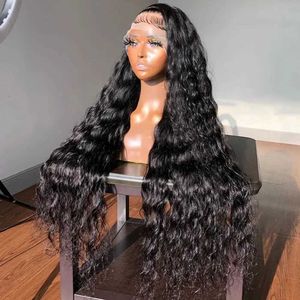 Synthetic Wigs Human Chignons 40 Inch 13x6 Hd Lace Frontal Wig Curly Human Hair Wigs For Black Women 13x4 Deep Wave Frontal Brazilian Wet And Wavy Lace Wig 240328 240327