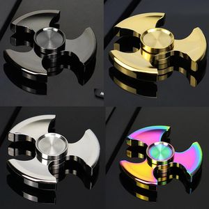 Zappeln Spinner Edelstahl Mayan Farbe Metall Hand Spinner Würfel Außen Glatte Finger Tri Spiner Gyro Spielzeug Für Kind Geschenk Spielzeug 240312