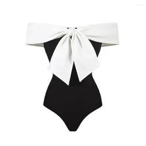 Kadın mayo moda düz renkli yay tek parça yaz plajı push up mikro mayo yüzme takım elbise 2024 lüks şort Bourkini